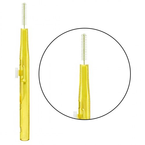 Щеточка многофункциональная для бровей и ресниц Baby Brush 1.0 мм, желтая фото 2