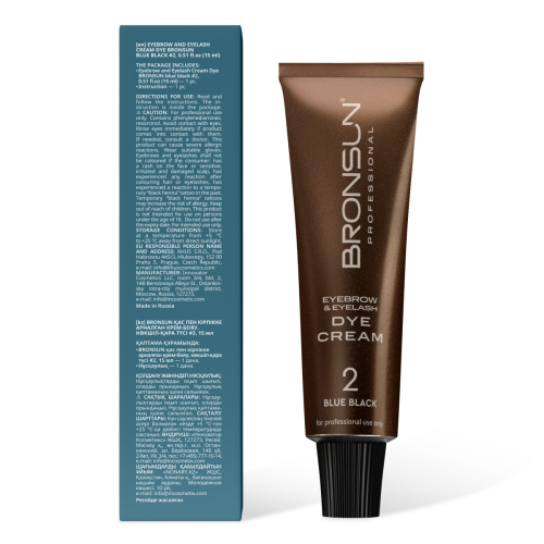 Крем-краска для бровей и ресниц BRONSUN, цвет иссиня-черный #2, 15 мл фото 3