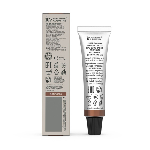 Крем-краска для бровей и ресниц NUDE RANGE BRONSUN, цвет коричневый #6, 15 мл фото 2