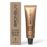 Краска для ресниц и бровей BRONSUN, цвет черный #1, 15 мл