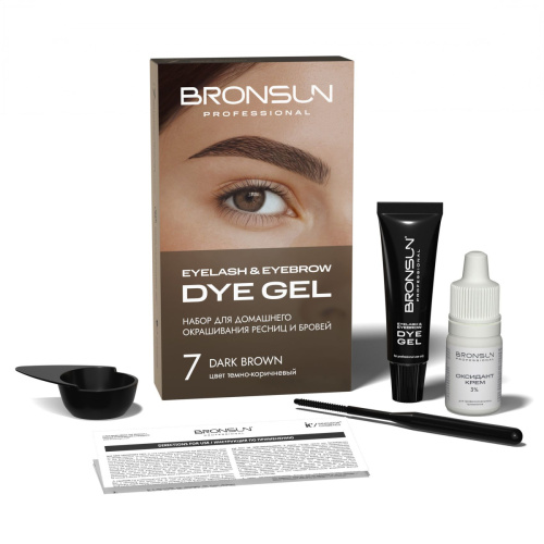 Набор для домашнего окрашивания BRONSUN, цвет темно-коричневый #7 фото 5